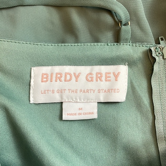 Birdy grey dusty green maxi dress with ruffles size medium - Picture 7 of 8